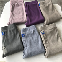 Anti-cold artifact double-layer warm three-second speed camel velvet plus velvet thickened warm pants for men and women leggings long johns