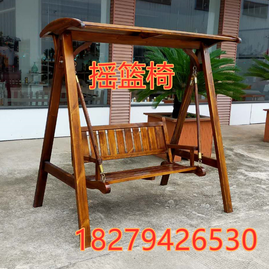 Outdoor Swing of the Outdoor Swing pavilion Leisure Pavilion Courtyard Villa Garden Hanging Chair Embalming Wood Balcony Home Terrace Solid Wood Cradle