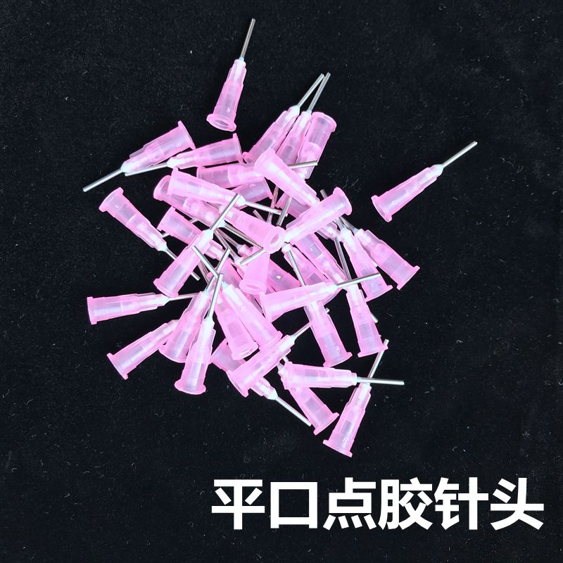 Bayonet Flat Head Industrial Drip Glue Dispensing Needle 1 27mm Syringe Needle Pink 