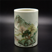 Xiaomakeup China Pink Landscape Pen Holder Pen Formation Xiong Master Porcelain China Porcelain Art Collection