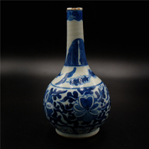 Wen Yuan Mid Qing Dynasty blue and white tangled lotus Tianqiu Vase porcelain literati porcelain art collection