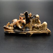 Leisure and Qing Dynasty Shou Mountain Stone Sculpture Shousung Fu Lu Pen Rack Swing Piece