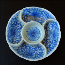 Peach=Rui Blue and white plate Porcelain Porcelain literati porcelain art collection