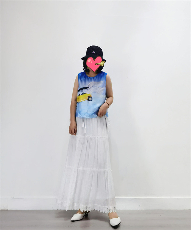 Free Shipping! Ck8E Brand Single-Piece Design with a Loose Fit, Short Style, Dreamy Wings Print, Pullover Sleeveless Shirt Free Shipping! Ck8E Brand Single-Piece Design with a Loose Fit, Short Style, Dreamy Wings Print, Pullover Sleeveless Shirt