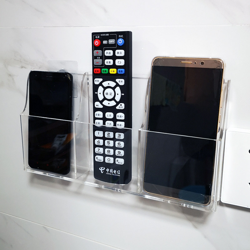 Mobile phone storage box, fixed box, transparent storage, mobile phone remote control, fixed rack, shelf, wall box, wall storage