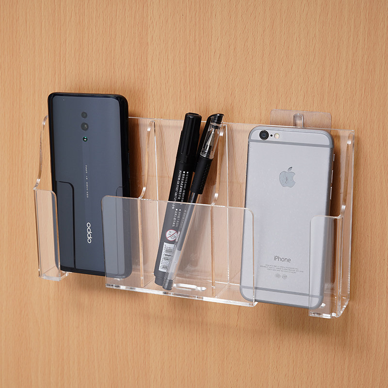 Mobile phone storage case acrylic publicity box transparent remote control fixed shelf shell-free hanging wall case wall-mounted-Taobao