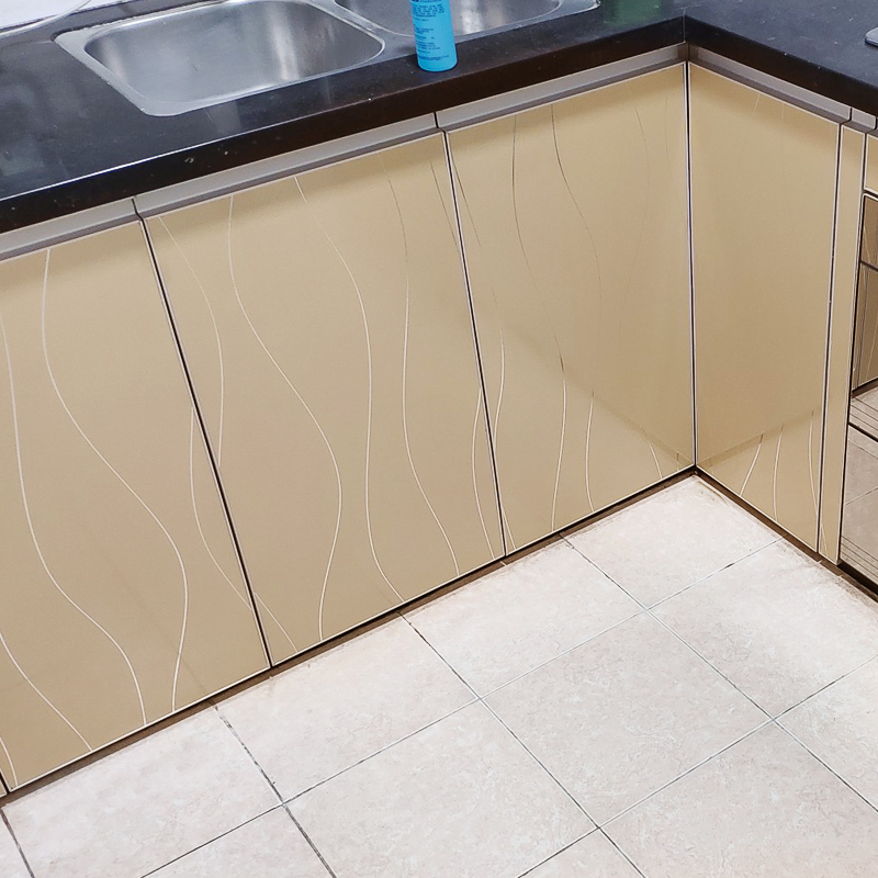 Kitchen integral cupboard door stickers anti-oil and waterproof furniture cabinet renovated changing colour film wardrobe door self-adhesive baking varnish thickened