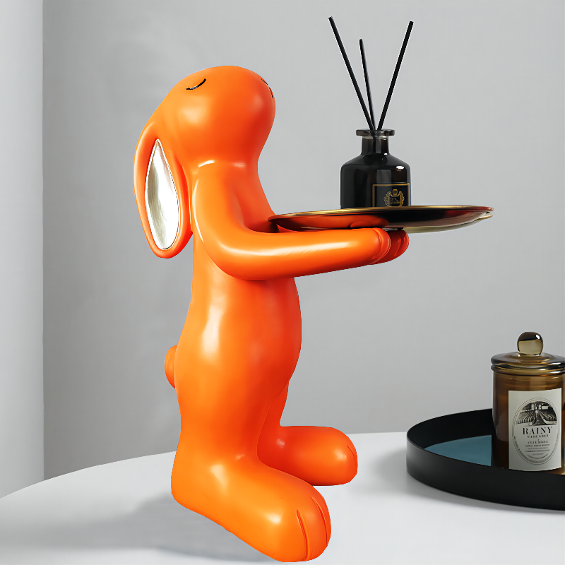 Creative rabbit tray door shoe cabinet key jewelry desktop storage porch decoration modern minimalist resin ornaments