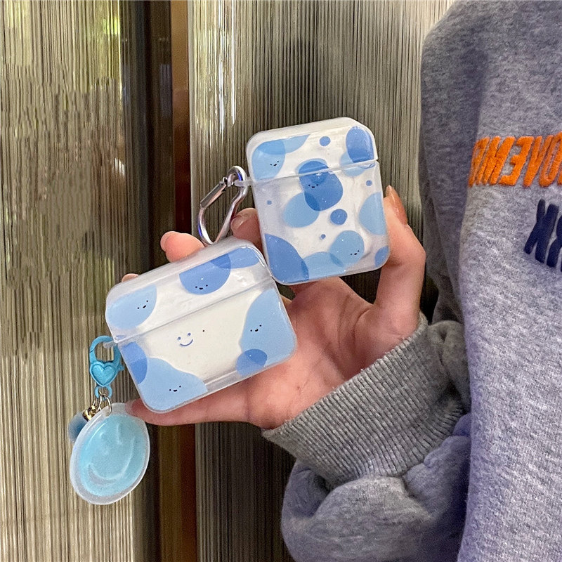 Smiling faces apply to Airpods3 protective suit Airpodspro soft shell Airpod Apple creative Bluetooth 2 headphones Airpods for couples a