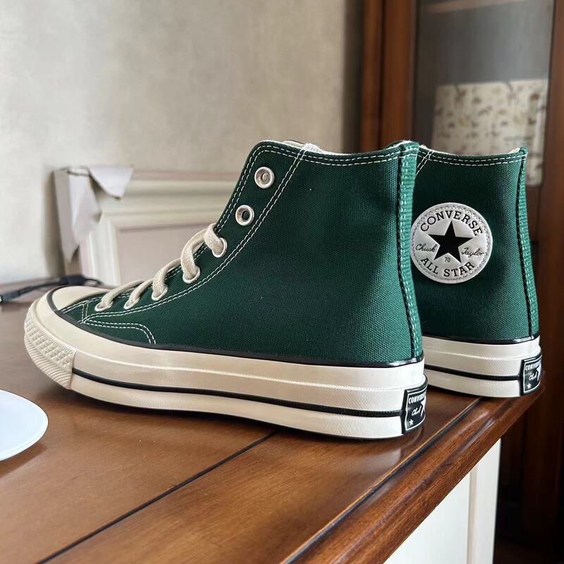 Converse 2023 Autumn 1970S Jungle Green 168508C High-Top Casual Canvas Shoes for Men and Women