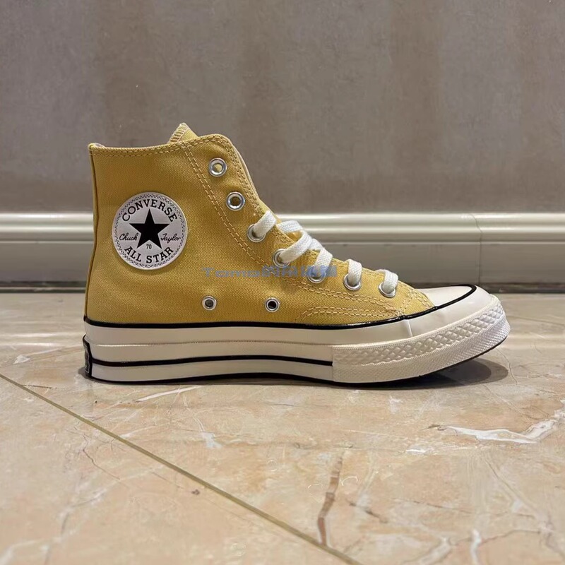 Converse 2025 Spring 1970S Fallen Leaf Yellow High-Top Casual Canvas Shoes Unisex A10526C
