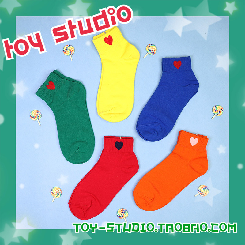Girl heart love pattern socks Japanese Harajuku Korean version ins cute soft girl students all-match pure cotton elastic socks