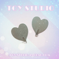 Korean INS girl heart love chic silver heart ulzzang no trace sticky hook chic room decoration adhesive hook