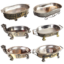 Seafood big coffee plate seafood crayfish plate seafood big pot Oval seafood big coffee stove round rectangle