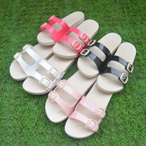 Korean fashion female couple casual classic rubber Cork beach double two-character flip