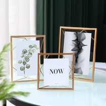 6-inch 7 6 photos glass light and luxurious metal photo frame pendulum stands for wind photo frame creative pendulum Nordic picture frame