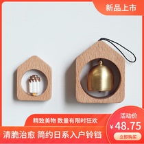 Solid wood suction type wind chimes Simple Japanese home bells Shop doorbell refrigerator stickers creative housewarming birthday gifts