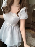 Creamysweet to the Moon Wish Wish Wish Girl Milk Blue Dress Design Design Design Bud Юбка