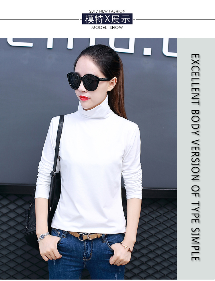 Phiên bản Hàn Quốc của thời trang áo sơ mi mỏng chạm đáy nữ cao cổ áo dài tay áo thun lụa sữa cỡ lớn tự trồng áo mùa xuân hoang dã áo dạ nữ đẹp