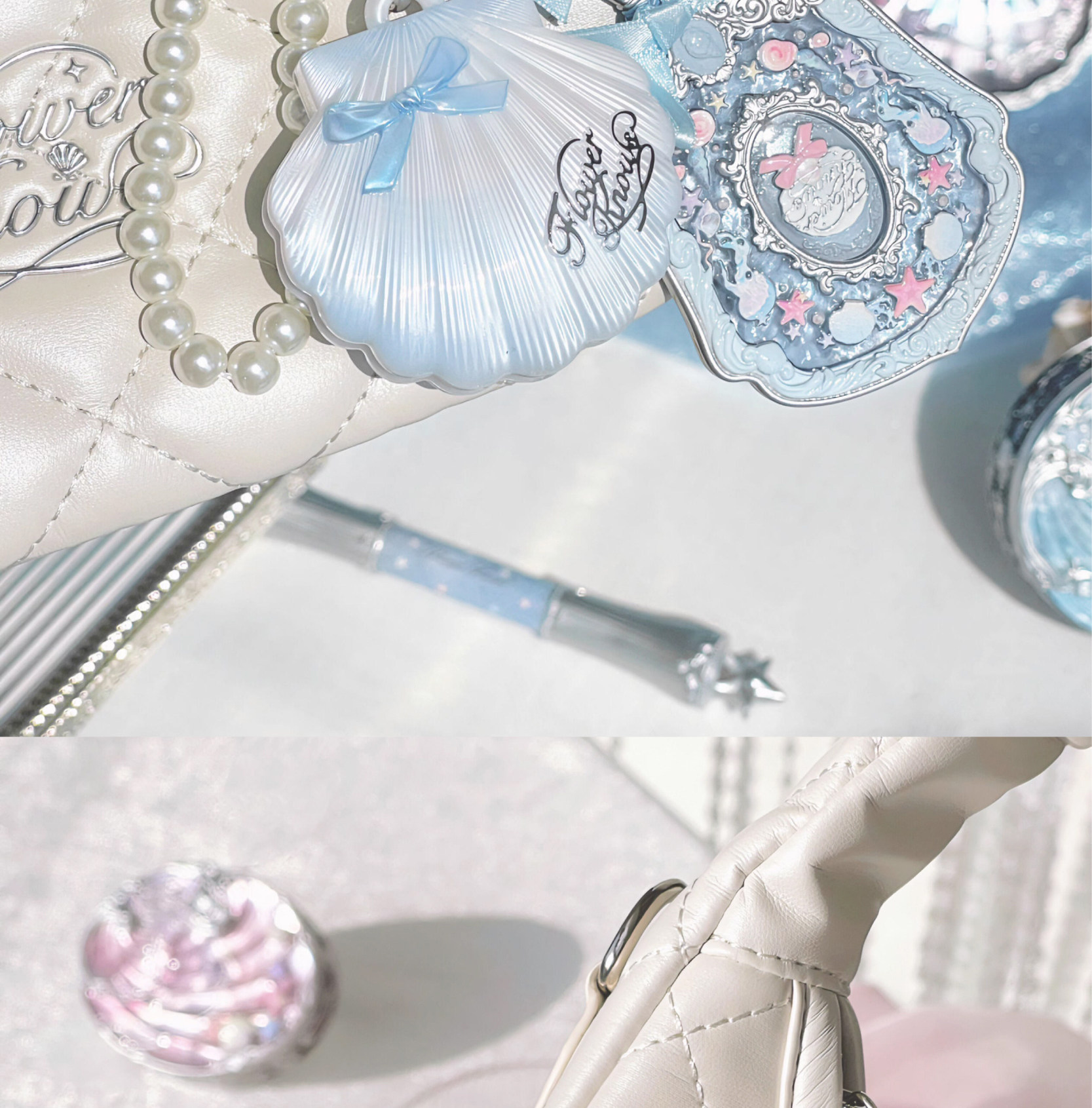 中国直邮】 花知晓贝壳珍珠高光膏带挂件细闪碎闪3g #月光石- 亚米