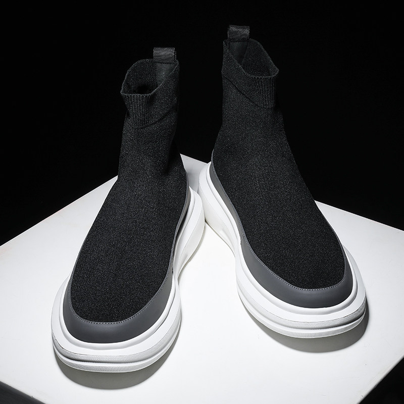 Male Shoes High Cylinder Shoes Spring Summer 2022 New Casual Shoes Socks Shoes One Foot Pedal Shoes Men Wave Shoes Men's Board Shoes