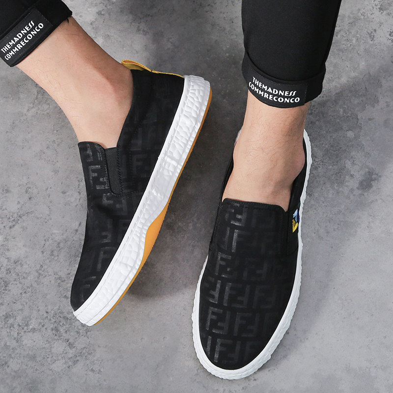 Summer men's shoes One foot pedal board shoes shoes men's fashion black trendy men breathable casual shoes Lazy Sails Shoes