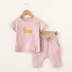 Mùa hè 2019 Trẻ em mặc Bộ đồ cotton ngắn tay Bộ đồ bé trai mùa hè Bộ đồ ngắn tay mùa hè