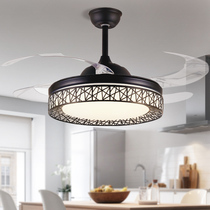 Dining room fan light bedroom ceiling fan lamp modern minimalist invisible suction top integrated living room chandelier 2021 New