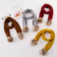 Зимний однотонный удерживающий тепло трикотажный мягкий детский шарф, 2020 года