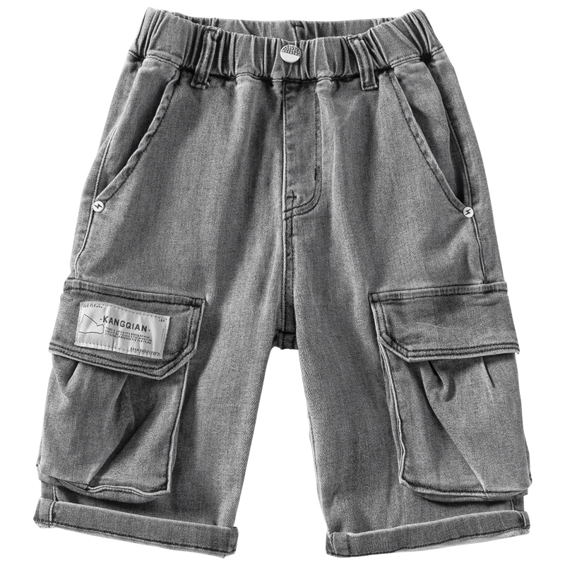 Chàng trai denim quần short trẻ em mặc Hàn Quốc phiên bản của mặc trẻ em làm việc năm điểm xu hướng quần cậu bé trong cậu bé lớn quần áo trẻ em đẹp trai quần mùa hè.