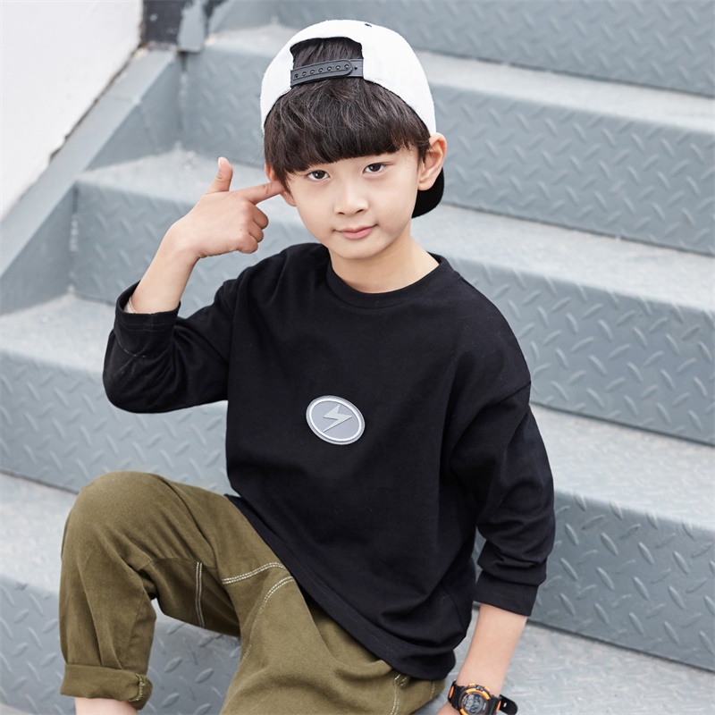 Tiến sĩ váy chỉnh sửa boy đáy áo 2020 cậu bé thủy triều mới dài tay T-shirt trong khí quyển của đầu lớn cho trẻ em.