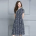 Mực Qinghua 2017 mùa hè mới tính khí đi lại cải thiện sườn xám retro cổ áo thanh lịch Slim in dress