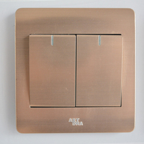 New 86 Type Jalot A66 Home Champagne Gold Drawing Wane Wall Single Control Single United 2 Two Switch Panels