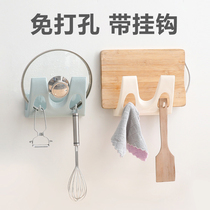 Household pot cover rack wall-mounted non-perforated shelf kitchen supplies rack kitchen supplies shelf plate pot cover storage rack