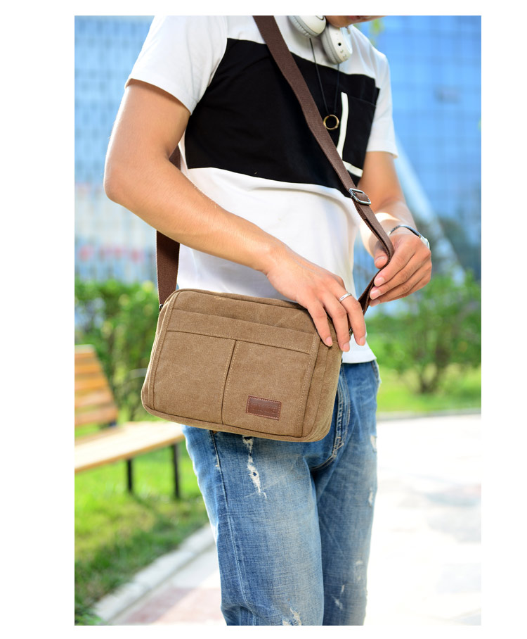 Phiên bản tiếng Hàn của thời trang nam mới túi vải vai túi thường vải nam túi đeo vai Messenger túi nhỏ chéo thủy triều túi balenciaga