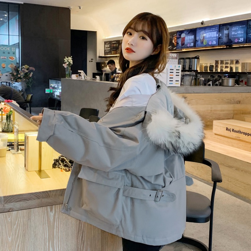 Fanchy 2021 New down cotton clothes women short loose Korean Fashion Net red hair collar warm thick coat