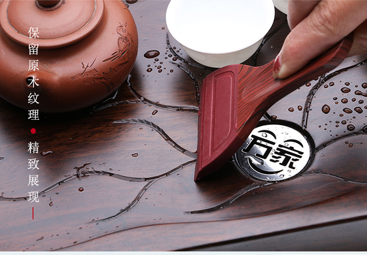 Bộ trà phụ kiện khay trà quét cao su bàn chải trà lễ sáu quý ông khăn lau bàn chải trà xanh binh tra