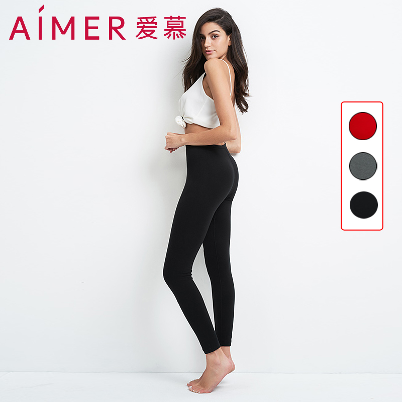 AIMER Special Cabinet Lady Double Layer Thickened Warm Pants Red Ben Year Knee Patch Triple AM731361