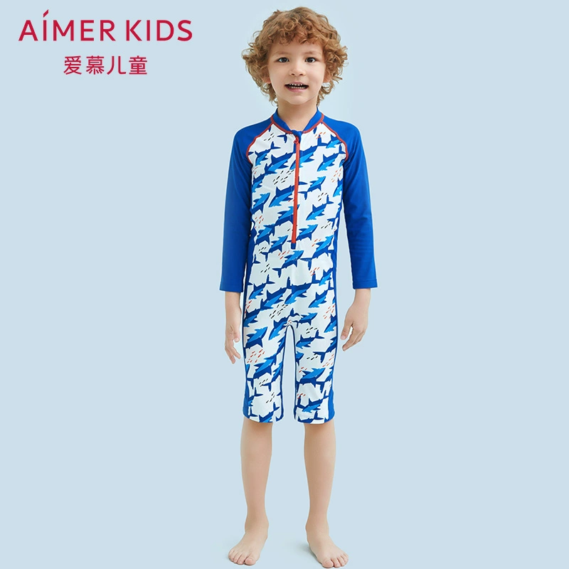 aimer kids yêu trẻ em bộ lạc cá mập bé trai áo tắm dài tay một mảnh AK2671551 - Đồ bơi trẻ em