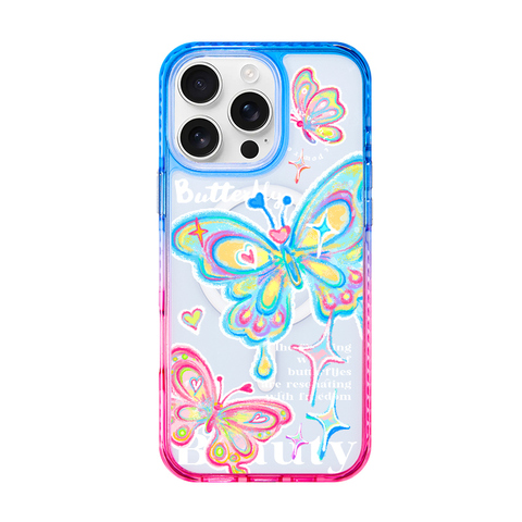 Butterfly【Drawing Illustration】MagSafe PopSocket MagSafe Gradient 12 Pro/Plus/Max/Air – 17, 16, 15, 14, 13 iPhone Case