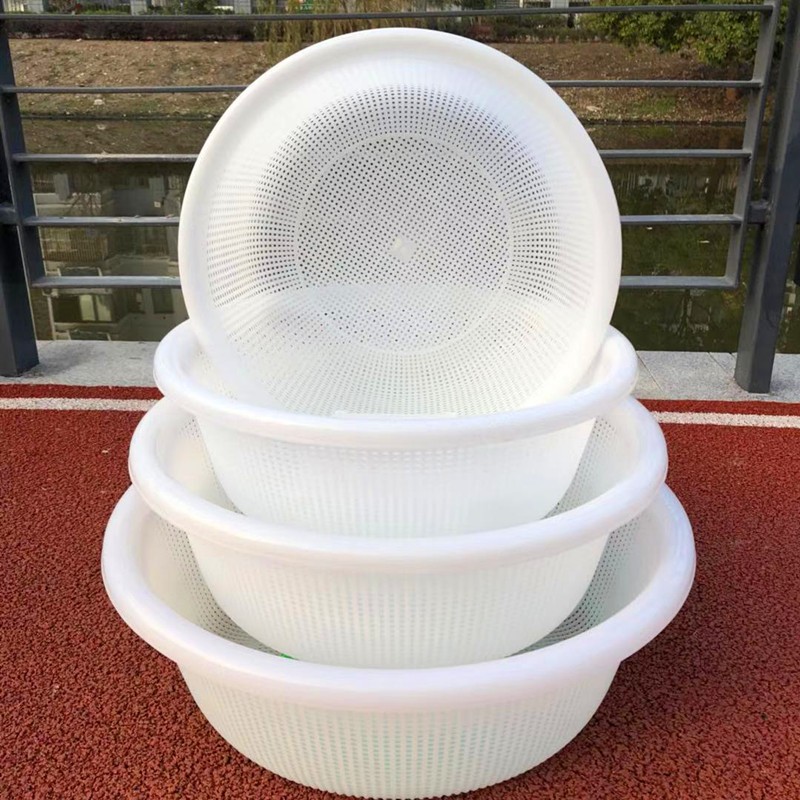 Round Tethick Plastic Griddle Kitchen Wash Vegetable Drain basket Encrypted Naughty Rice Basket Big home Containing Basket Manufacturer