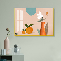 Nordic Modern Restaurant Decoration Painting Ins Green Planting Fruit Cozy Hanging Painting Brief Frescoed Living Room Mural Dining Room Painting