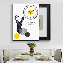 Restaurant Electric Table Box Decorative Painting With Clocks Modern Minima Shelter Vertical hanging paintings Free to punch Nordic creative frescoes