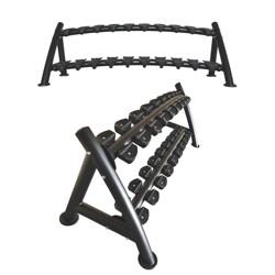 Professional Round Tube Double-Layer Dumbbell Rack 10 Sets of Double-Layer Dumbbell Racks