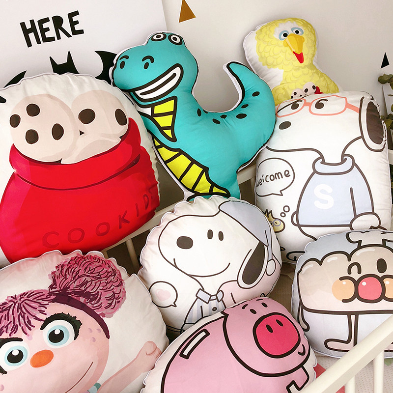 ins cute cotton 60S dinosaur shape removable and washable pillow hand pillow baby accompanying sleeping pillow children concave shape gift