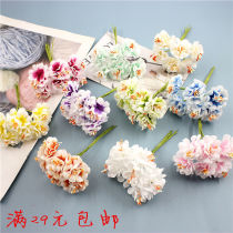 DIY handmade wreath material small plum flower simulation cloth flower bouquet hand flower decoration 6 a bunch