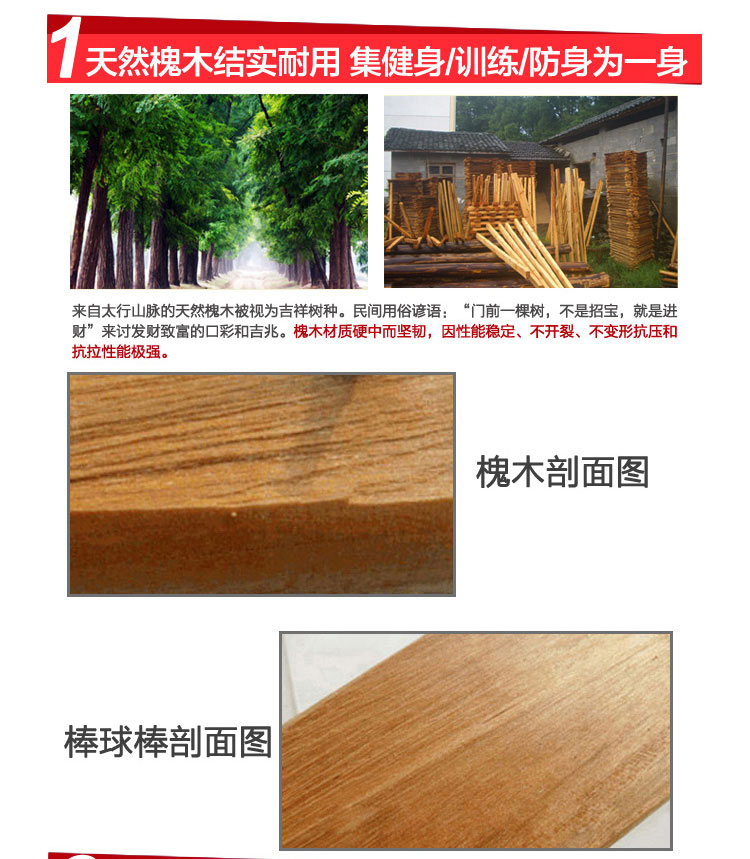 Xe tự vệ vũ khí bằng gỗ gậy bóng chày tinh khiết rắn dày gậy bóng chày bạch đàn gỗ cứng bóng chày bat 	mũ bóng chày my	