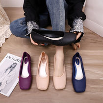 Summer fashion ladies rain boots shallow mouth waterproof rubber shoes work non-slip adult water shoes square toe single shoes sandals rain boots