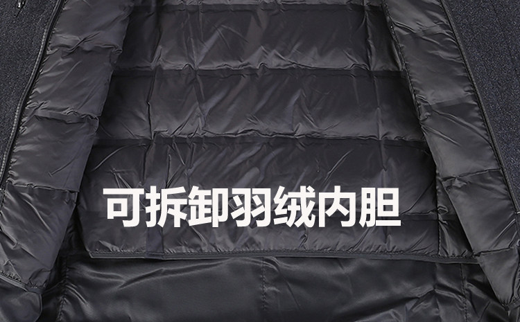 花公子秋冬羊绒毛呢大衣男中老年中长款风衣爸爸装羊毛尼子外套详情11