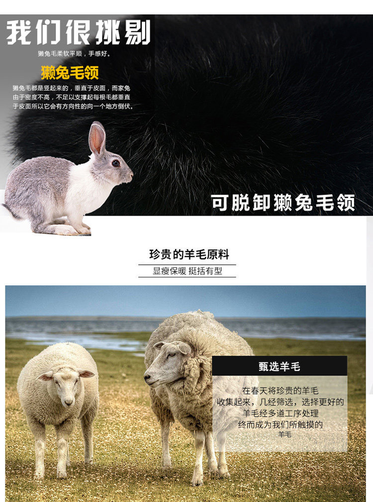 花公子秋冬羊绒毛呢大衣男中老年中长款风衣爸爸装羊毛尼子外套详情12